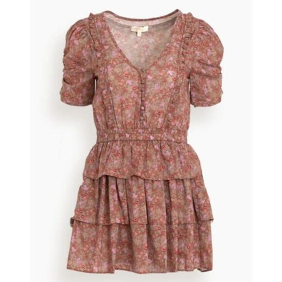 LoveShackFancy Dresses & Skirts - LoveShackFancy Roth Dress in Warm Taupe Sienna Multi Floral Size S